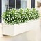 6-Bundle Artificial Outdoor Flowers – UV-Resistant Faux Plastic Plants for Garden, Porch, Window Boxes, and Home Décor (White, 4#)
